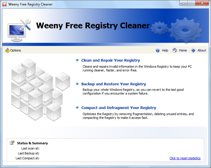Click to view Weeny Free Registry Cleaner 1.0 screenshot